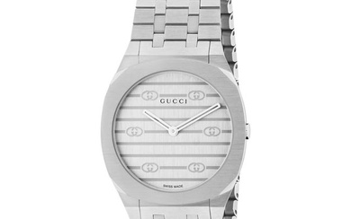 Gucci 25H Silver Dial and