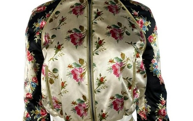 Gucci Floral Silk Bomber Jacket Size 40