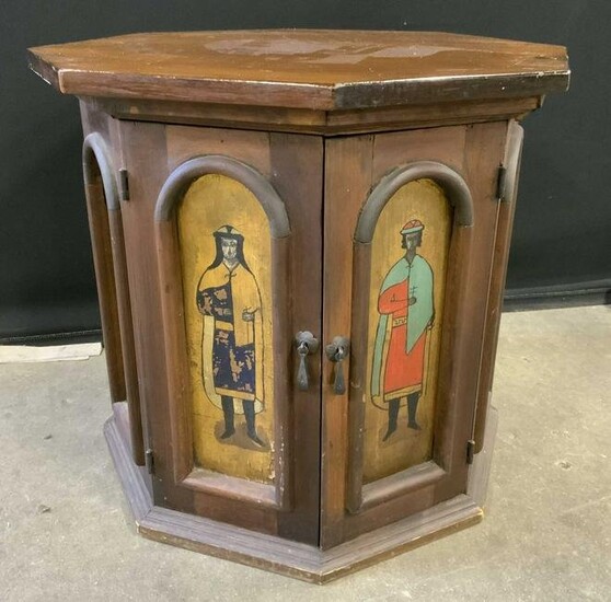 Hand Painted Octagonal Side Cabinet