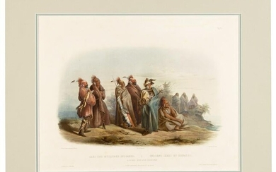 Hand-colored aquatint of Saukie and Fox Indians