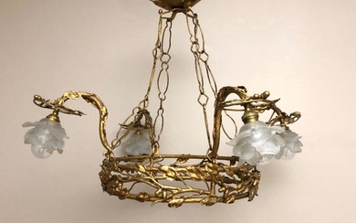 Hanging lamp - Bronze (gilt/silvered/patinated/cold painted)