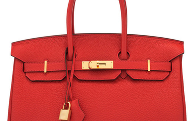 Hermès 35cm Geranium Togo Leather Birkin Bag with Gold...