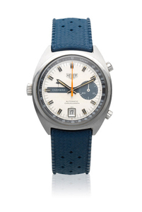 Heuer. A stainless steel automatic calendar wristwatch