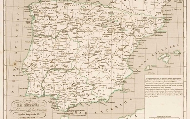 Houze (Antoinne P.). Atlas Historico de Espana, qui contiene Ocho Mapas..., Barcelona, 1841