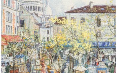 Hughes Claude Pissarro (b. 1935), Montmartre, la Place du Tertre