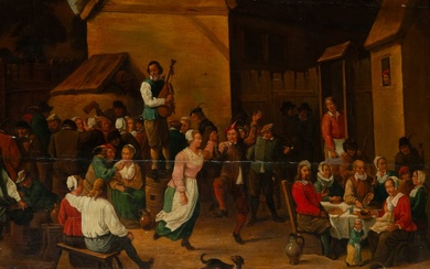 Huile sur panneau - École flamande de Haarlem, Atelier d'Adriaen Van Ostade (Haarlem, 1610 -...