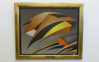 Huile sur toile signée Jacques Chaidron " Composition " (80 x 100cm)