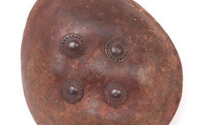 Indian Leather Hide Dhal Shield, 18th-19th c.