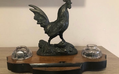 Ink "The Proud Rooster French" (Paul Comolera 1818-1897) - Bronze - Late 19th century