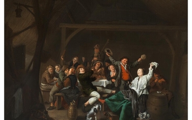 Jan Miense Molenaer, 1609/10 Haarlem – 1668 ebenda, Fröhlich feiernde Gesellschaft in einem Gasthaus