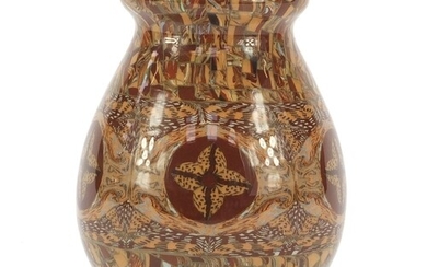 Jean Gerbino for Vallauris mosaic art pottery vase, 12.5cm h...