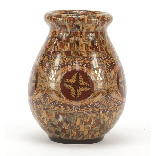 Jean Gerbino for Vallauris mosaic art pottery vase, 12.5cm h...