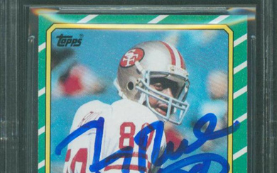 Jerry Rice Signed 1986 Topps #161 RC Inscribed "HOF 2010" (BGS | Autograph Graded 10)