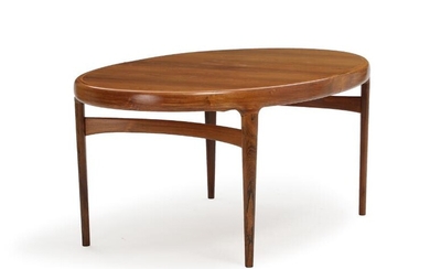 SOLD. Johannes Andersen, ascribed to: Rosewood dining table with two extra leaves. H. 72. L. 169/288. W. 108 cm. (3) – Bruun Rasmussen Auctioneers of Fine Art
