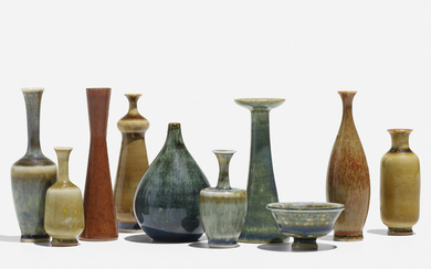 John Andersson, collection of ten miniature vessels