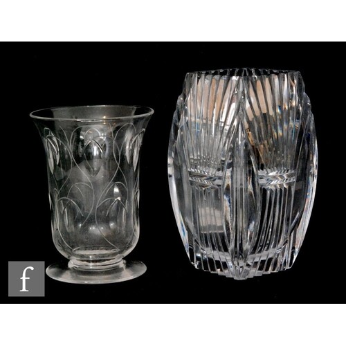 John Luxton - Stuart & Sons - A post war glass vase of foote...