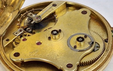 John Neckel - 18kt Gold Lepine Taschenuhr - seltene Werkplatine - Germany around 1860