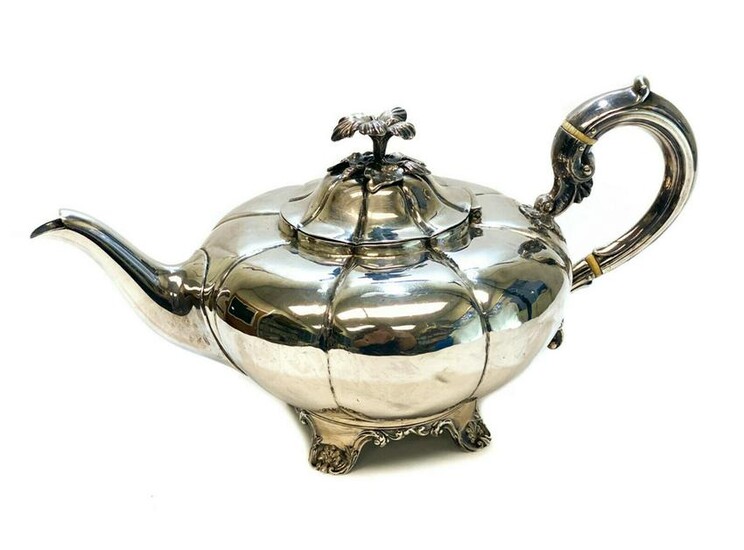 John Wilmin Figg London Sterling Silver Teapot, 1844