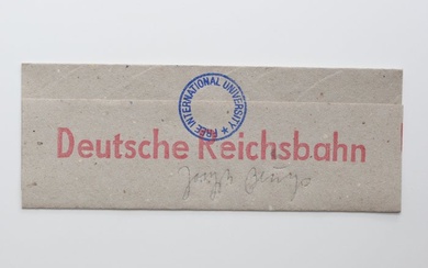 Joseph Beuys (1921-1986) - DDR-Handtuch Nr. 1 Reichsbahn, 1982, signiert und gestempelt, extrem RAR