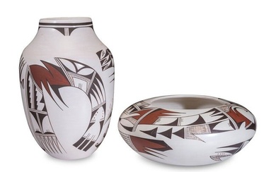 Joy Navasie (Hopi, 1919-2012) Polychrome Pottery Jars