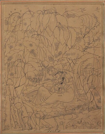 Krishna et Radha dans une forêt Inde, Haut... - Lot 213 - Kâ-Mondo