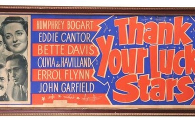 LARGE PAPER POSTER ADVERTISING THE WARNER BROS. PICTURE "THANK YOUR LUCKY STARS".