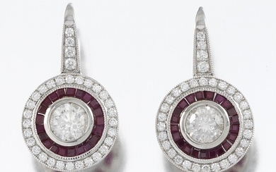 Ladies' Ruby and Diamond Earrings, SGL Report
