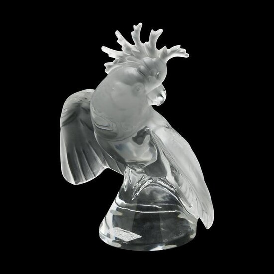 Lalique Frosted Crystal Cockatoo.