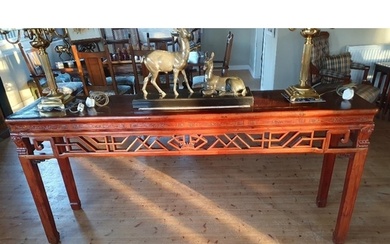 Large Hardwood Carved Chinese Altar Table. Length 76 inches ...