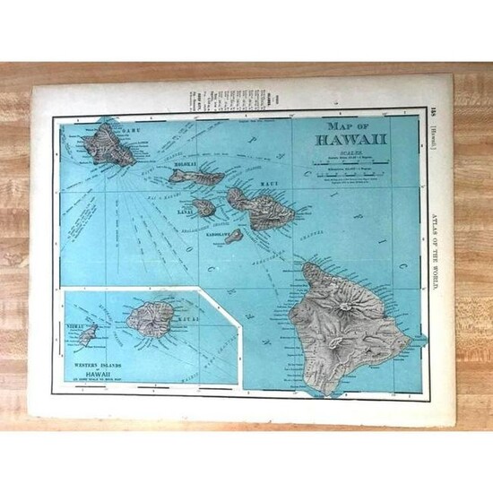 Late 1800's Atlas Map of Hawaii
