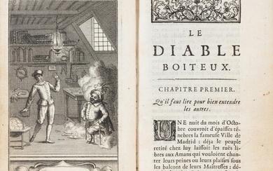 Le Diable boiteux. Paris, 1707. In-12. Reliure de l'époque. Rare édition originale., [Le Sage, Alain-René]