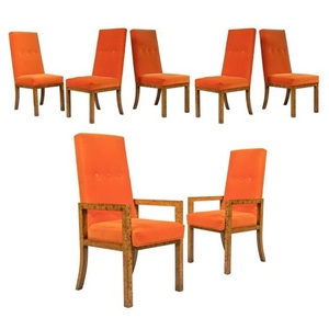 Leon Rosen - Pace - Burl Dining Chairs - Six
