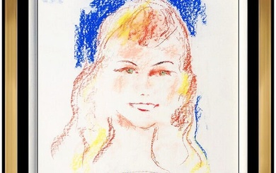 Leroy Neiman Original Pastel Painting Playboy Playmate Rhonda Signed Framed Art