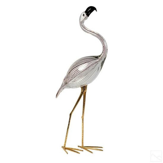 Licio Zanetti Italian Art Glass Flamingo Sculpture