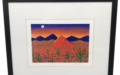 Limited Edition Lithograph, Desert Sunset by Joanne Netting, Signed and Numbered