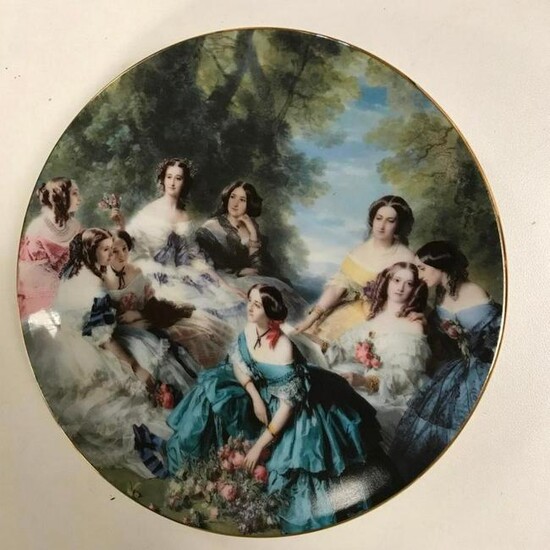 Limoges Porcelaine Dessert Plate, Victorian Ladies