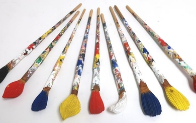 Livio DeMarchi, 9 Painted Wood "Paint Brushes"