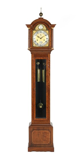 (-), Longcase watch, movement with brass dial and...