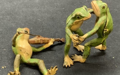 Lot 2 Vintage Vienna Frog Figurines