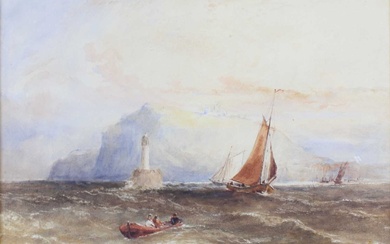 Lot details Copley Fielding (1787-1855) - Boats off a rocky...