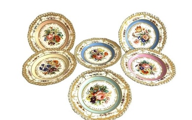Lot of Six Decoratives KPM Style Porcelain Plates