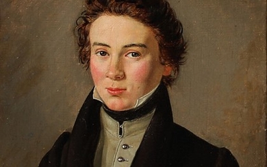 Louis Auguste Francois Aumont: The artist's self-portrait, 18 years old. Unsigned. Oil on canvas. 20×15.5 cm.