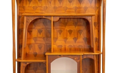 Louis Majorelle Mahogany Marquetry Display Cabinet