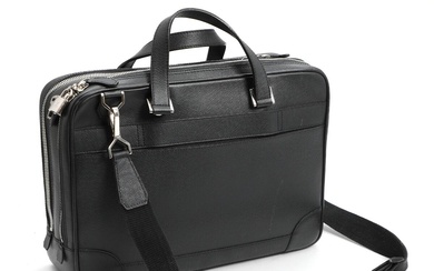 Louis Vuitton A black Taiga leather computer bag with detachable black canvas...