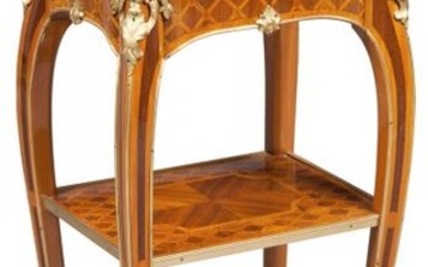 Louis XV Style Gilt-Metal Mounted Tulipwood and Kingwood Parquetry Inlaid Side Table