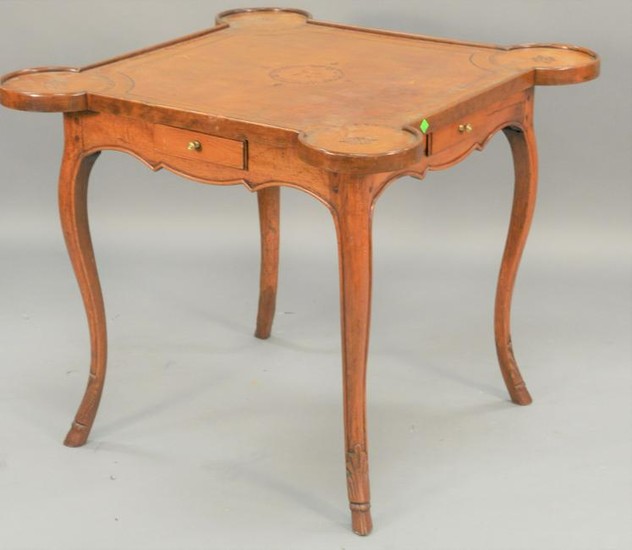 Louis XV style games table, having leather top over