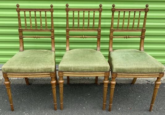 Louis XVI Gilt Upholstered Dinning Chairs