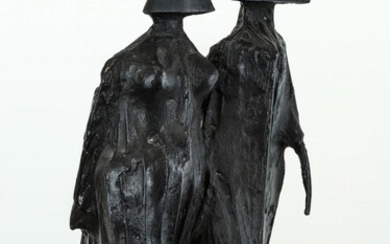 Lynn Chadwick RA, British, 1914-2003 - Maquette VII Walking Couple, 1976; bronze, stamped with monogram, dated '76', numbered '786' and numbered with edition '3/8' on the reverse, H39 x W21 x D17cm (ARR) Provenance: Sotheby's, London, Modern...