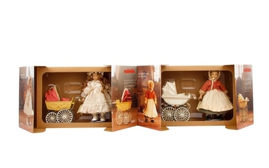 MÄRKLIN deux poupées avec voiture de poupée, versions spéciales des années 1990 Coffret 1611 'Kindertraum-wie...