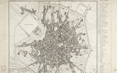 [MILANO] - CAGNONI Gaspare (1774-1840) TUA, Antonio (XIX sec.) - Pianta della città di Milano. Milan: Artaria, 1829. Map of...